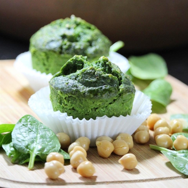Breakfast Chickpea Spinach Muffins