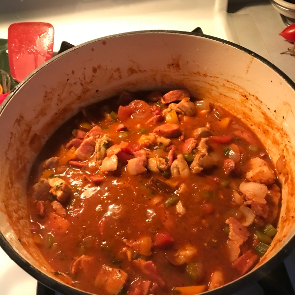 Andouille, Shrimp, and Chicken Jambalaya