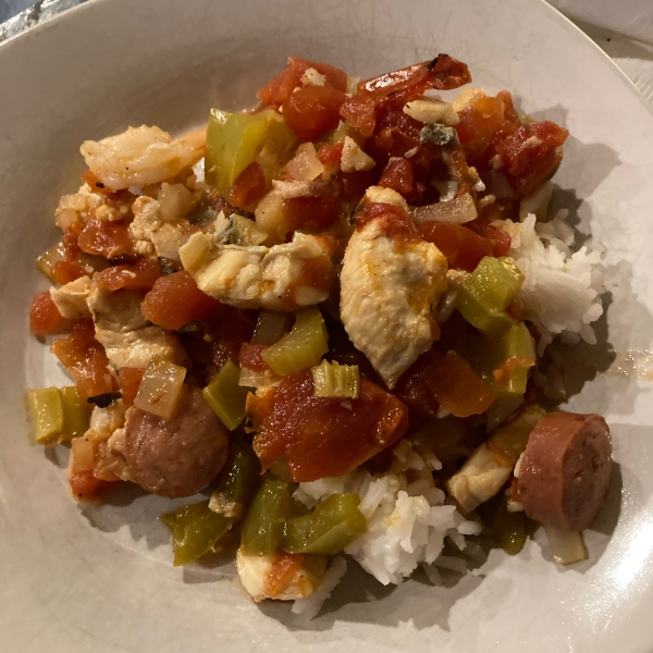 Andouille, Shrimp, and Chicken Jambalaya