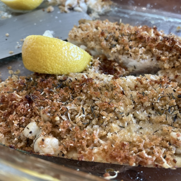 Baked Flounder with Panko and Parmesan