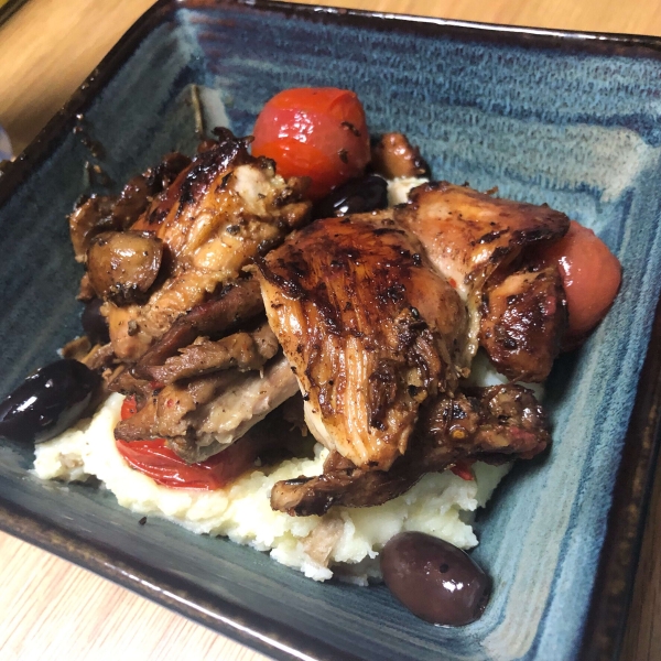 Chicken Thigh Fricassee with Mushrooms and Rosemary