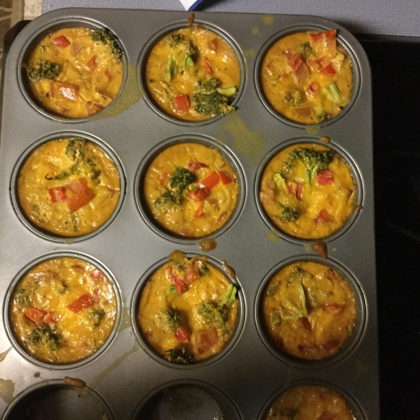 Crustless Broccoli and Cheddar Mini Quiches