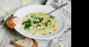 Vegetarian Chicken Orzo Soup