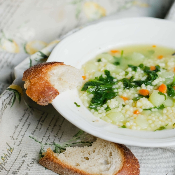 Vegetarian Chicken Orzo Soup
