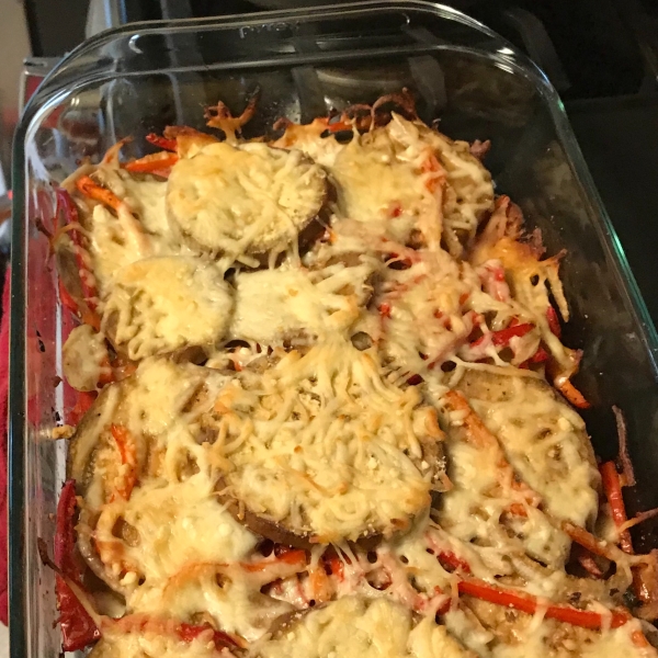 Eggplant and Red Pepper Bake
