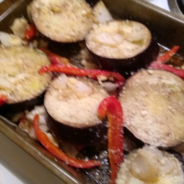 Eggplant and Red Pepper Bake