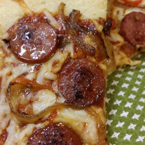 Barbecue Smoked Sausage Pizza