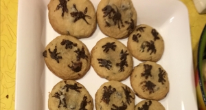 Halloween Chocolate Chip Cookies with Spiders