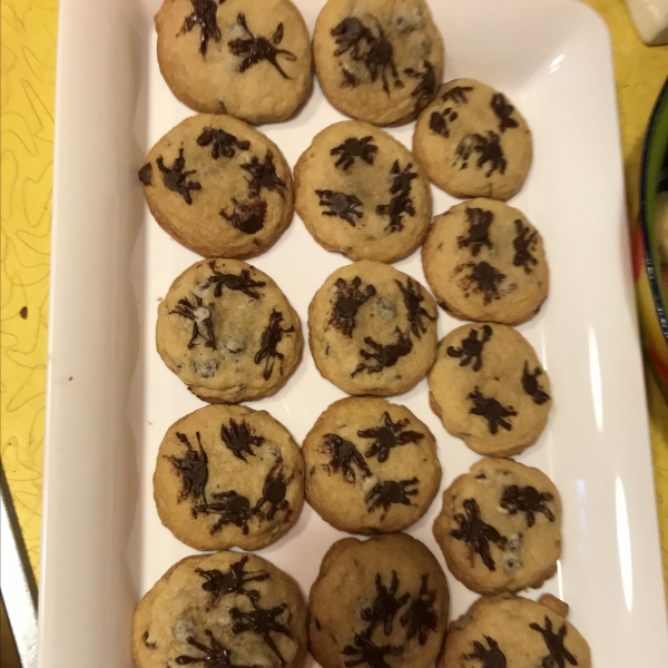 Halloween Chocolate Chip Cookies with Spiders