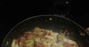 Southern Fried Cabbage with Bacon, Mushrooms, and Onions