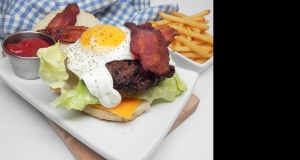 Flat Top Grilled Burgers with Fried Eggs