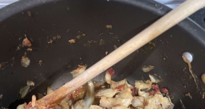 Fried Cabbage with Bacon, Onion, and Garlic