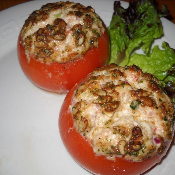 Tuna and Goat Cheese Stuffed Tomatoes