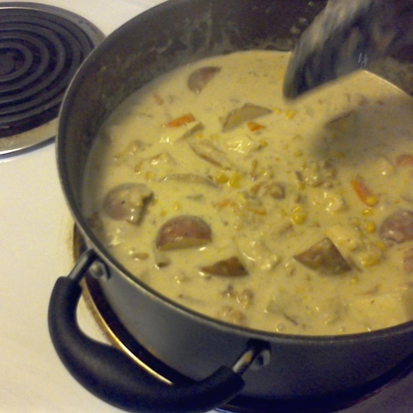 Papa Dar's Green Chile and Chicken Corn Chowder