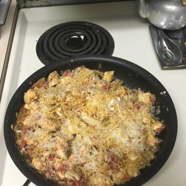 Chicken with Spaghetti Squash and Fire-Roasted Tomatoes