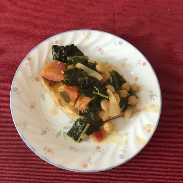 Braised Chickpeas in Coconut Milk with Sweet Potatoes