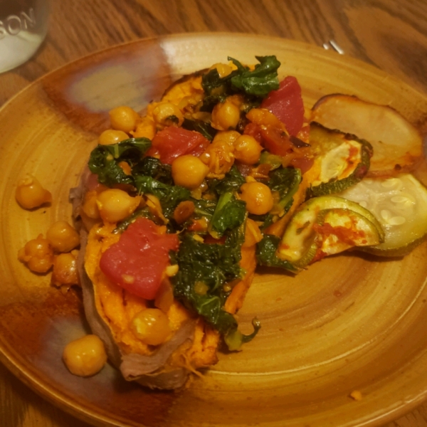 Braised Chickpeas in Coconut Milk with Sweet Potatoes