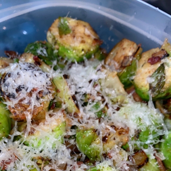 Sautéed Brussels Sprouts with Bacon and Onions