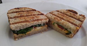 Three-Cheese and Basil Grilled Cheese Sandwich