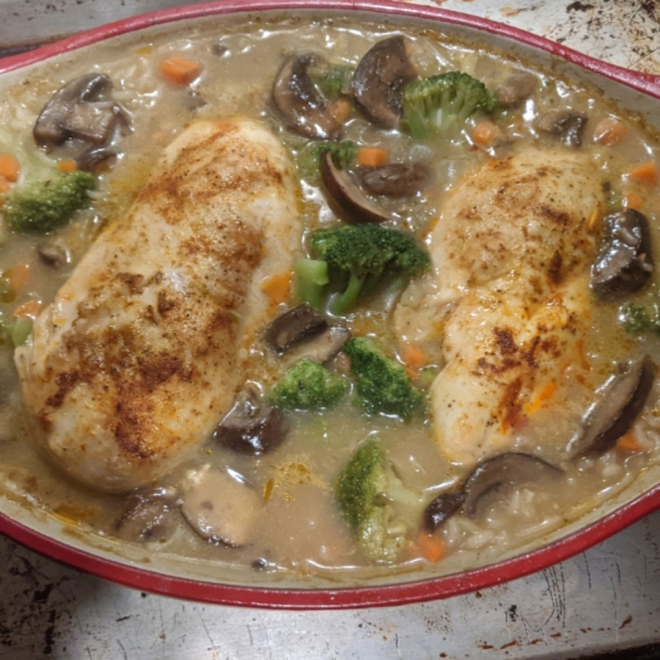 One Dish Chicken and Rice Bake
