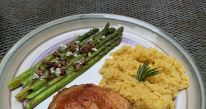 Asparagus with Gorgonzola and Roasted Walnuts