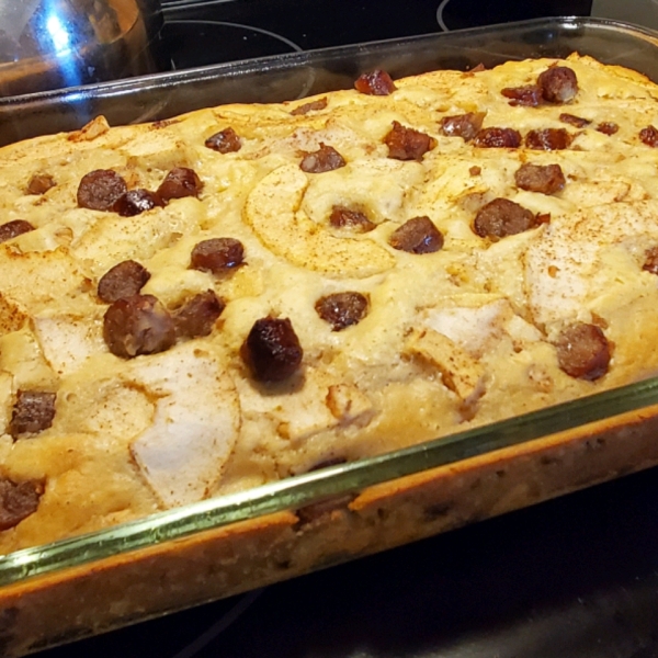 One Dish Baked Pancakes and Sausage