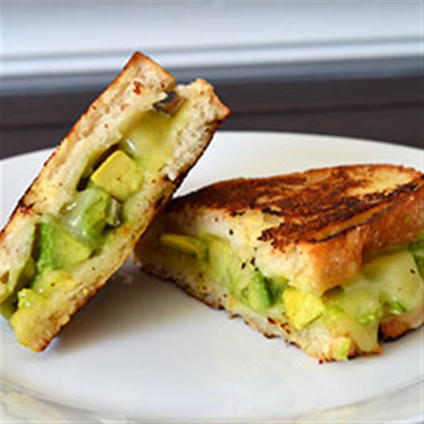 Creamy Jack Grilled Cheese with Fruit-Glazed Avocado