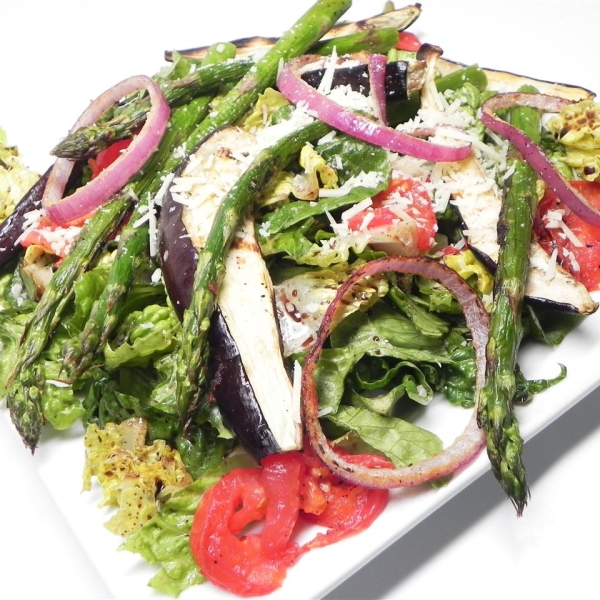 Grilled Eggplant and Asparagus Salad