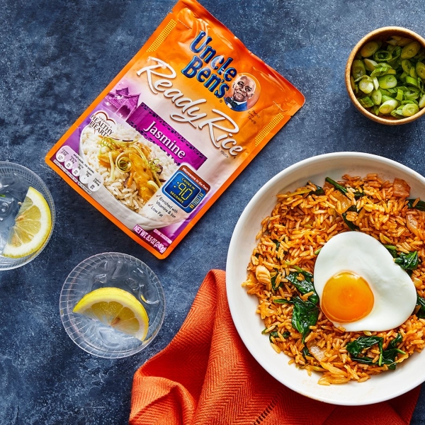 Kimchi Fried Rice with Frizzled Eggs