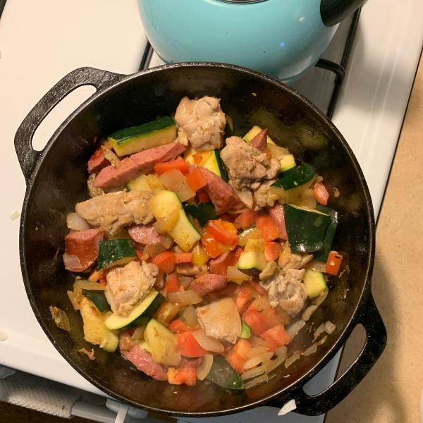 Smoked Sausage and Zucchini Saute
