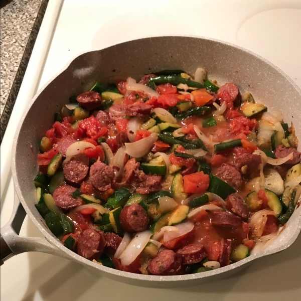 Smoked Sausage and Zucchini Saute