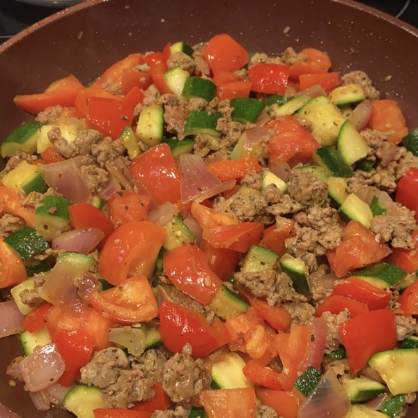Smoked Sausage and Zucchini Saute