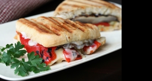 Portobello, Eggplant, and Roasted Red Pepper Panini