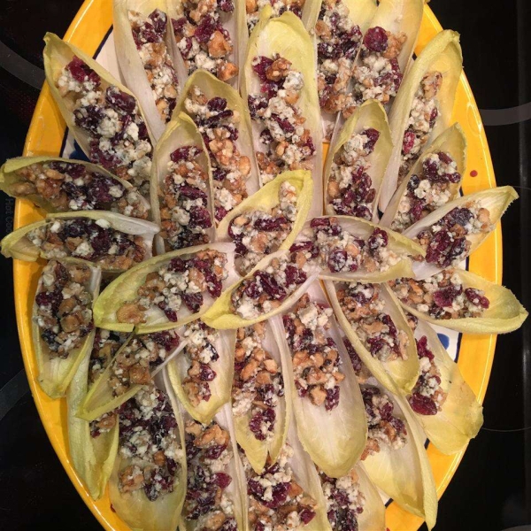 Easy Endive, Cranberry, Walnut Appetizers