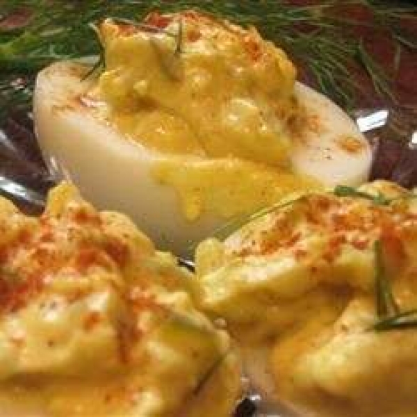 Shrimp and Dill Deviled Eggs