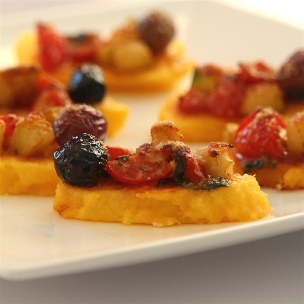 Cuke-a-Mato Broiled Polenta
