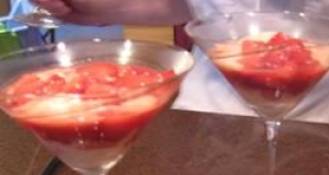 Strawberries Flambeed in Vodka with Hot Ice Cream