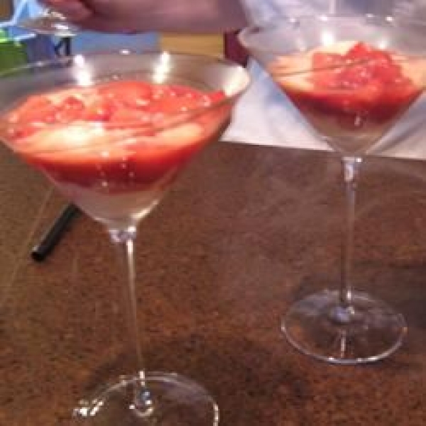 Strawberries Flambeed in Vodka with Hot Ice Cream