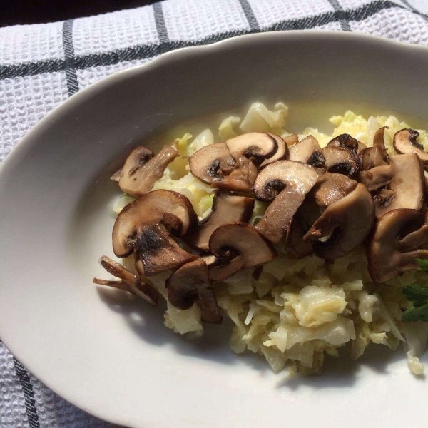 Savoy Cabbage and Mushrooms