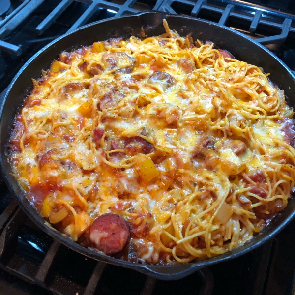 Smoked Sausage and Tortellini Skillet