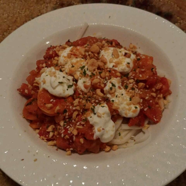 Spicy Peanut Shrimp Rice Noodles