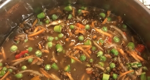Sweet Lentil Soup with Asparagus Tips