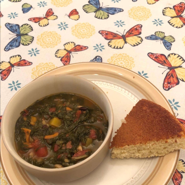 Butternut Squash and Turnip Green Soup