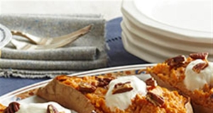 Twice-Baked Sweet Potatoes from VOSKOS®