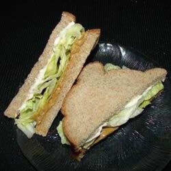 Peanut Butter, Mayonnaise, and Lettuce Sandwich