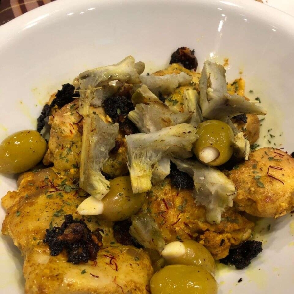 Moroccan Chicken with Saffron and Preserved Lemon