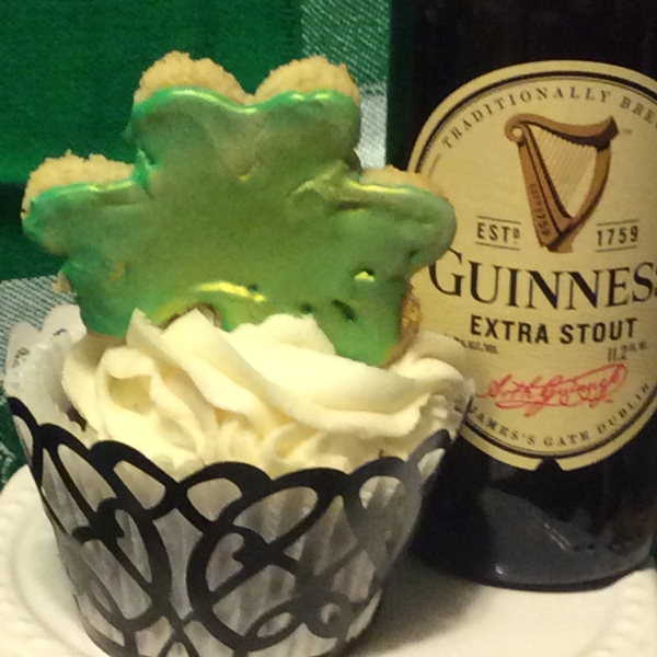 Chocolate Beer Cupcakes With Whiskey Filling And Irish Cream Icing