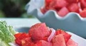 Watermelon Tomato Salad With Balsamic Dressing