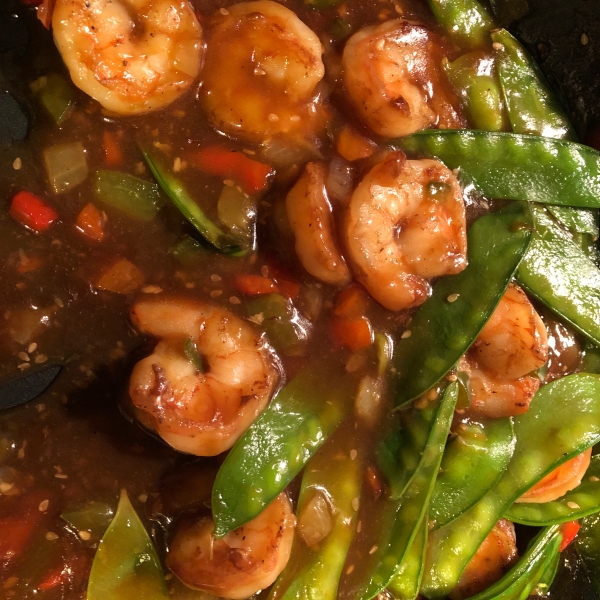 Sesame Shrimp and Snow Peas Stir-Fry
