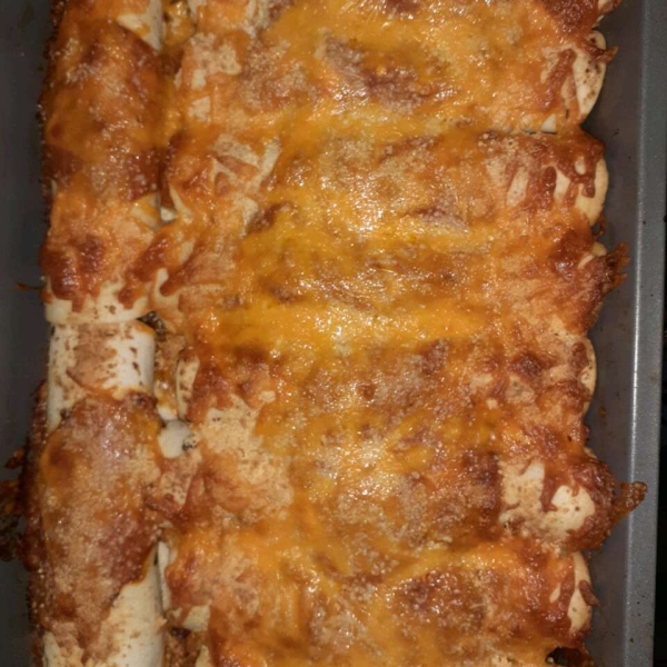 Creamy Cheddar Beef Enchiladas